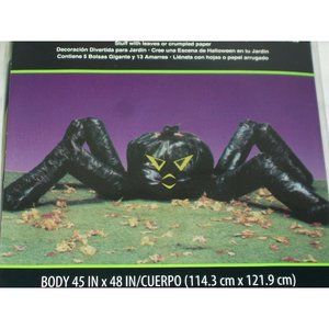 Halloween Black Spider Leaf Trash Bag 45" X 48" Black Yard Decor Legs 70" Party